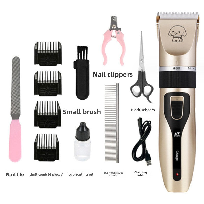 Rechargeable Low Noise Clipper Kit with Guide Combs for Dogs and Cats