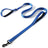Reflective nylon dog lead with double handle in black