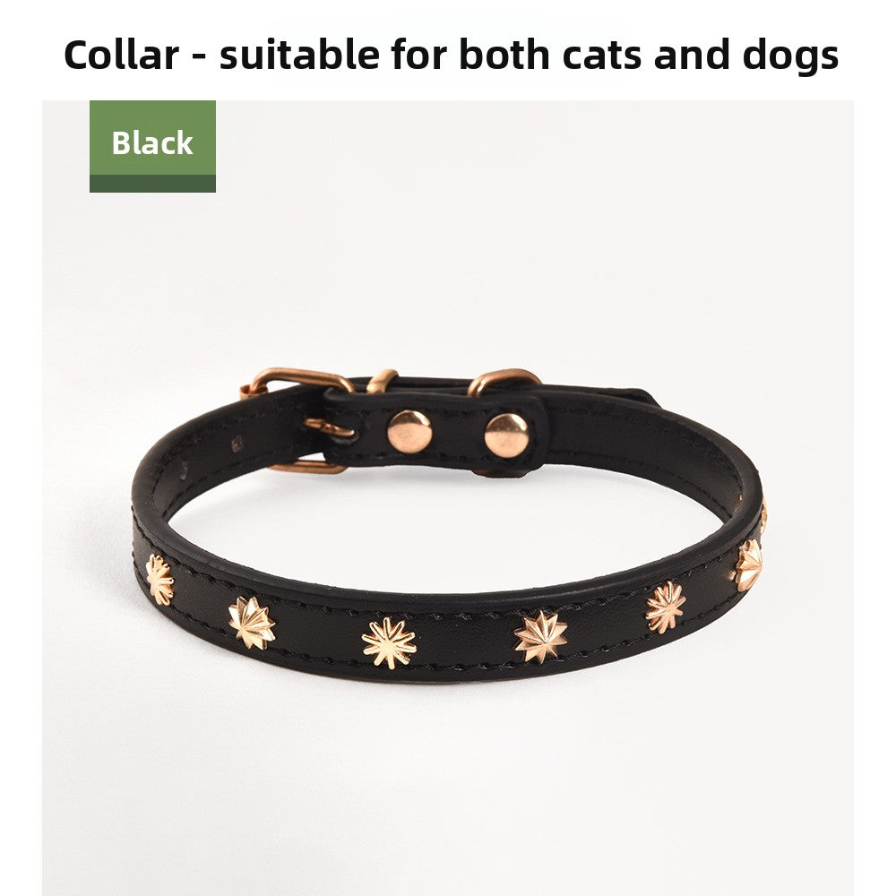 Cartoon PU leather pet collar in 4 colour options