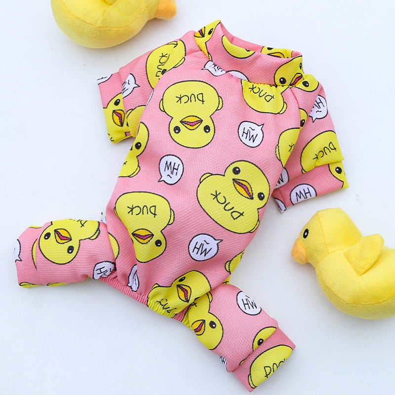 Cartoon duck four leg outfit for dogs and cats, available in 2 colours, image 2