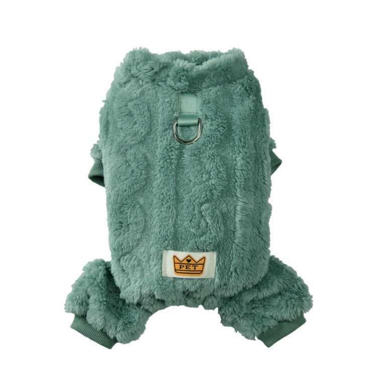 Fleece lined cable knit dog jumpsuit, available in 12 colours, image 5