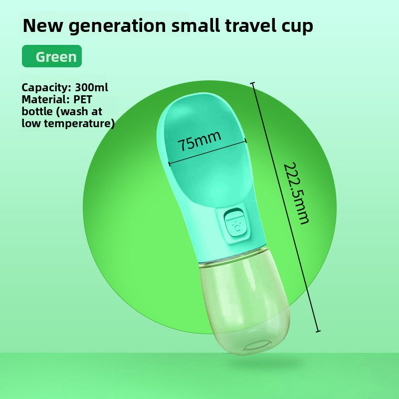 Portable Pet Water Bottle with Detachable Bowl and Carry Strap for Dogs and Cats