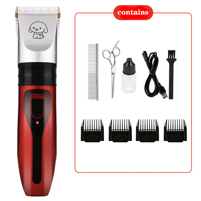 Cordless Dog Hair Clippers with Guide Combs, Low Noise Trimmer Kit
