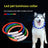 USB rechargeable LED silicone dog collar in Green Fibre Optic, side view