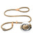 Braided nylon rope dog lead in red with metal clip