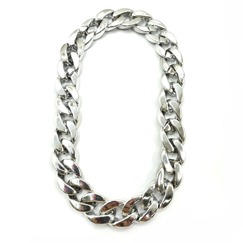 Chain link style dog collar with shiny metallic finish, product image 13