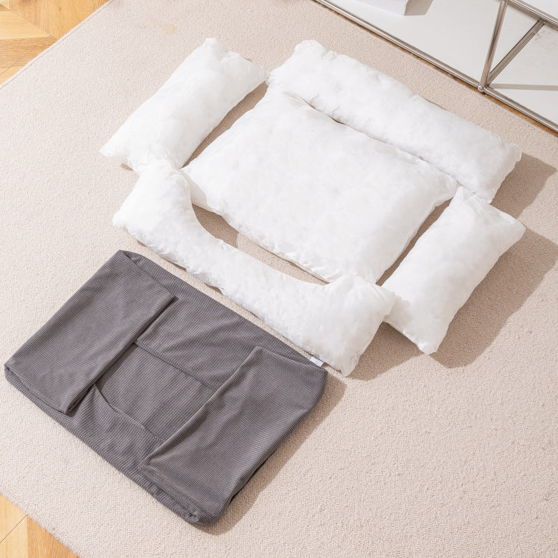 Washable Padded Pet Bed with Removable Cover for Dogs and Cats