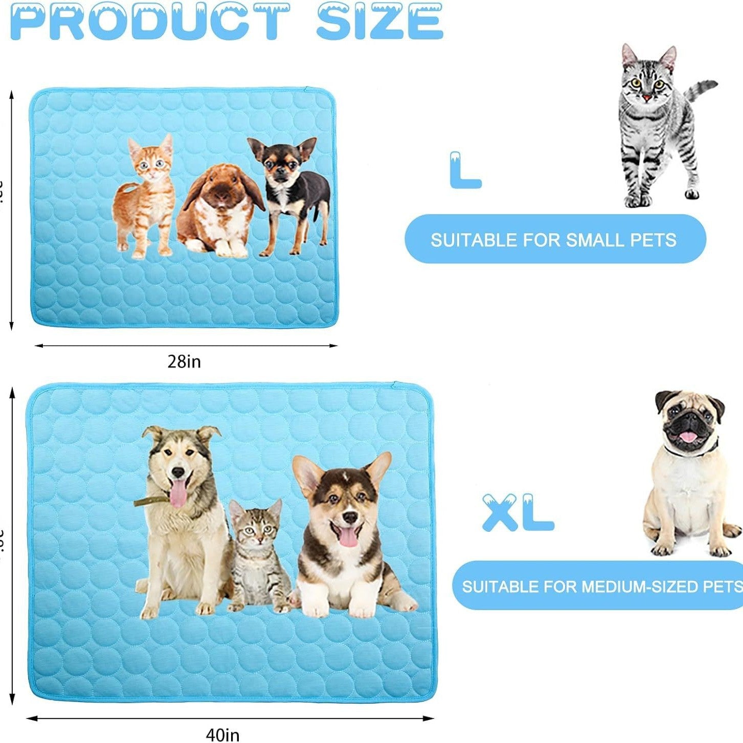 Ice silk cooling mat with waterproof layer, alternative angle view