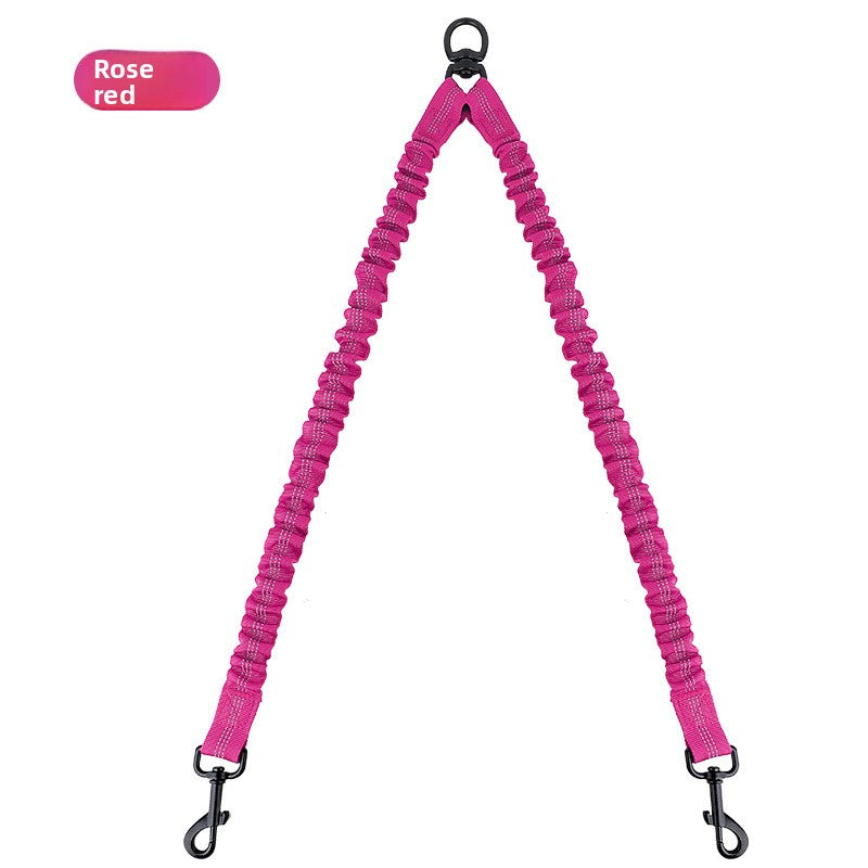 Double ended retractable lead for walking two dogs from one handle