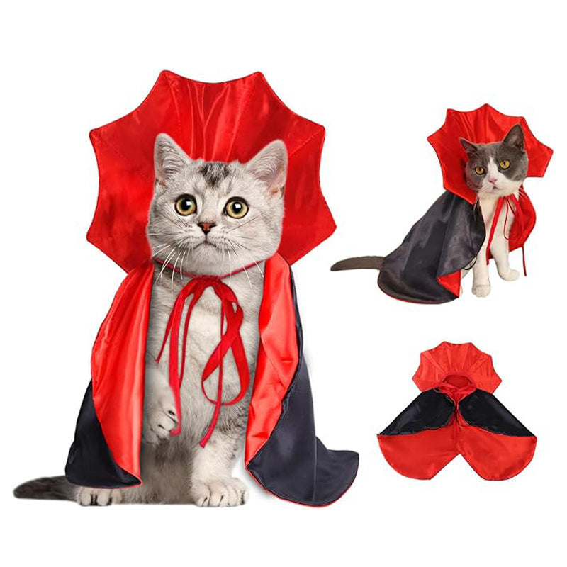 Red Halloween vampire cape for dogs and cats, in Red, image 1