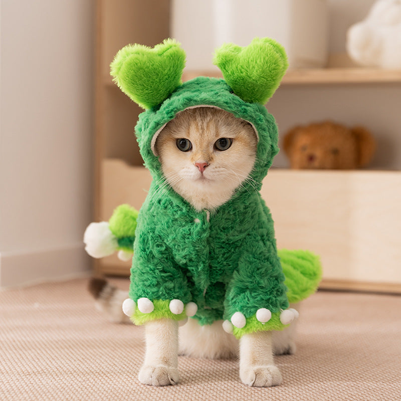 Faux fur dinosaur costume for dogs and cats, available in 2 colours, image 3