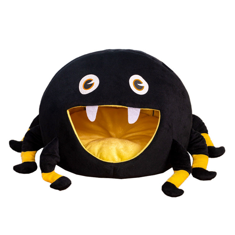 Black spider shaped Halloween pet bed, product image 5