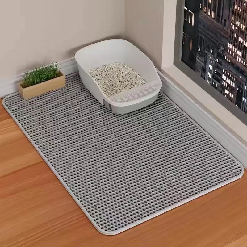 Double-layer EVA cat litter mat trapping litter, photo 16 of 77