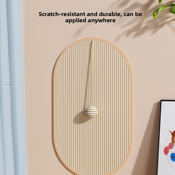 Wall-mounted sisal cat scratching mat with backing, photo 1 of 15