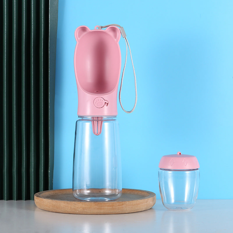 Portable Pet Food and Water Cup with Cute Ear Design in 350ml or 550ml Sizes