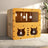 Two tier wooden cat scratching house with doors in natural wood, view 14