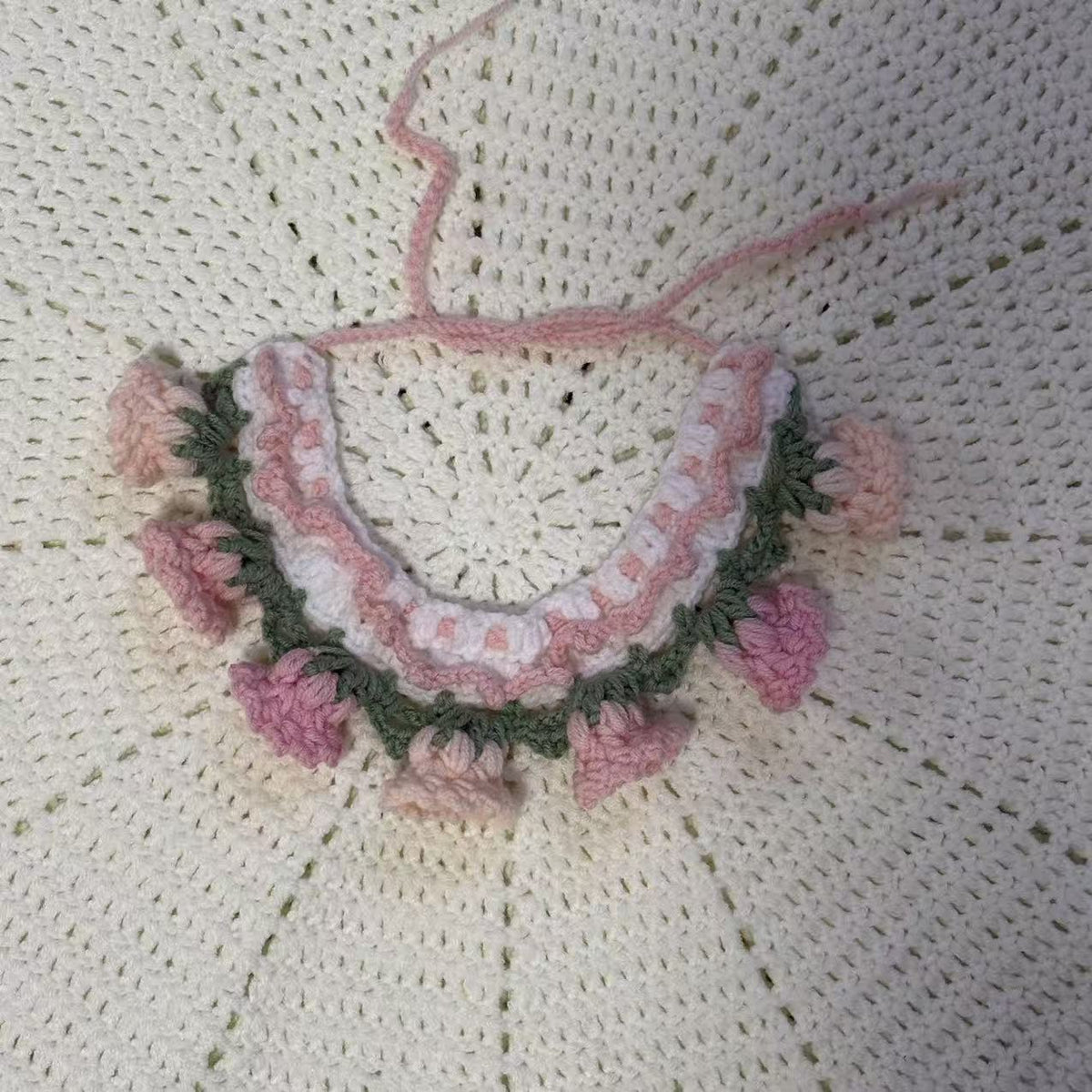 Hand knitted Christmas and floral pet scarf for dogs and cats, image 13