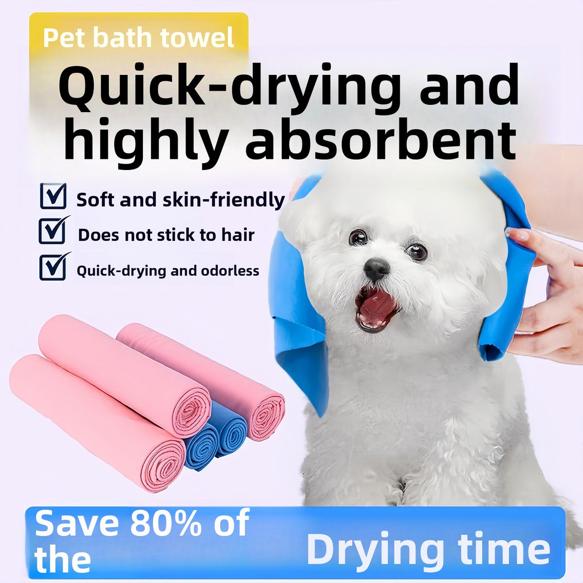 Super Absorbent Pet Drying Towel, Quick Dry Imitation Deerskin