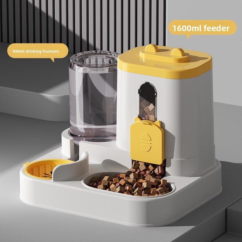 Two-in-One Automatic Pet Feeder Bowl with Food and Water Dispensing for Cats