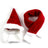 Christmas velvet pet scarf and hat set in Suit Set, top view