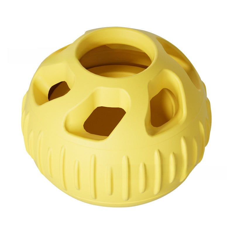 Yellow silicone dog treat dispensing ball on a plain background - photo 10