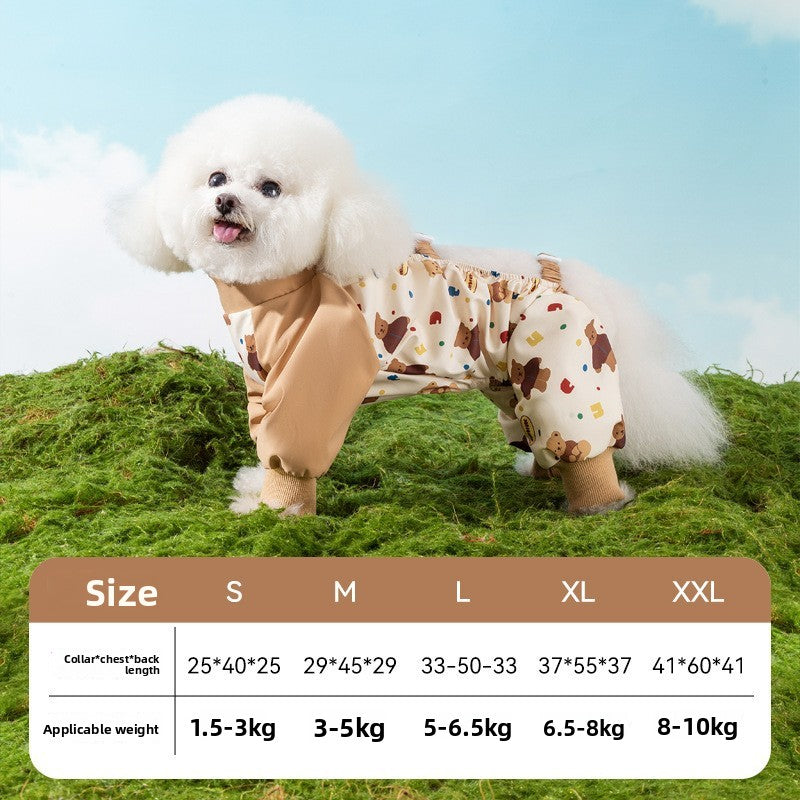 Four leg dog coverall with belly guard, available in 9 styles, image 34