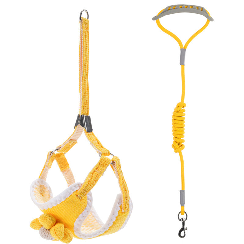 Breathable mesh vest harness with lead, ideal for everyday use