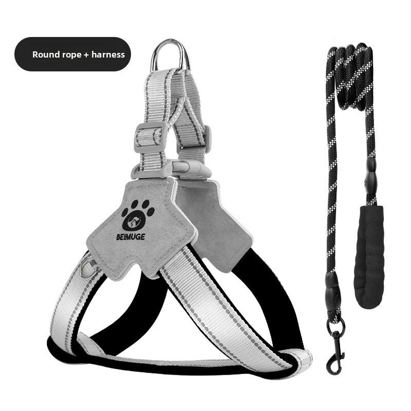 Escape-resistant reflective dog harness, ideal for everyday use