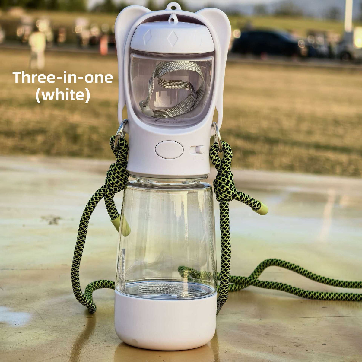 Portable 3-in-1 dog water bottle with snack cup and poop bag holder - view 13