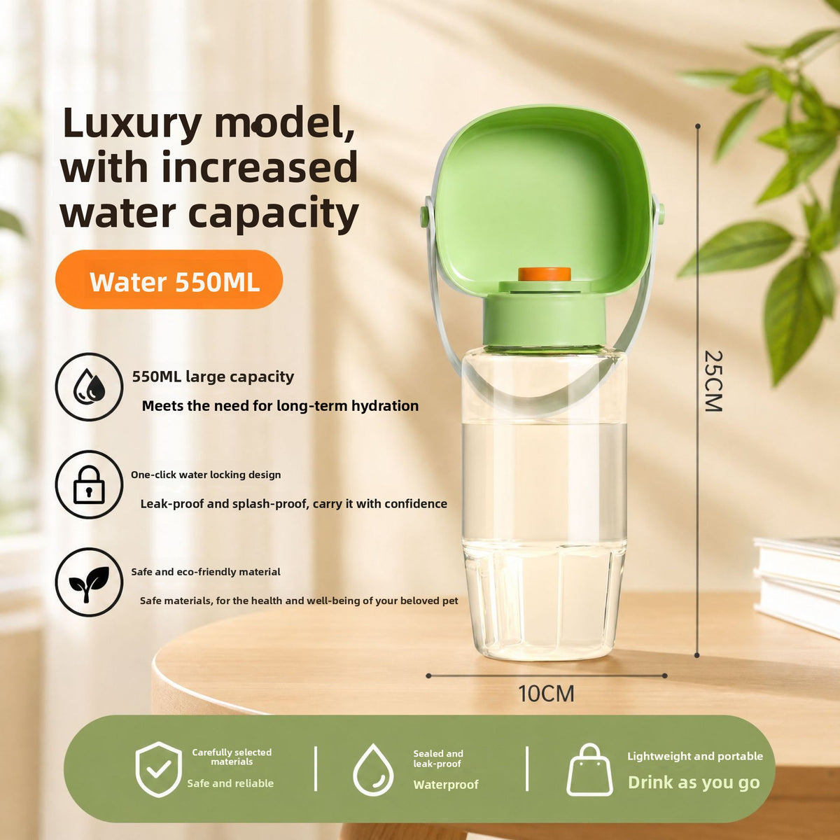 Portable Foldable Pet Travel Water Cup in Food-Grade PP for Dogs and Cats