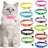 Elastic nylon cat collar with bell and paw print patch, product image 1