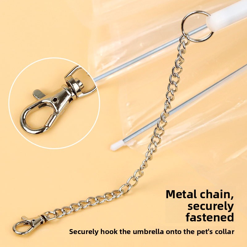 Nylon dog umbrella with lead handle for small dogs, product image 4