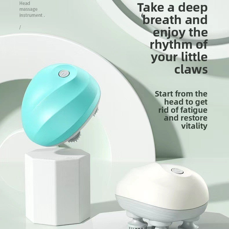 White electric octopus pet massager brush with soft bristles