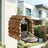 Wooden bird house with natural bark finish for gardens, view 4