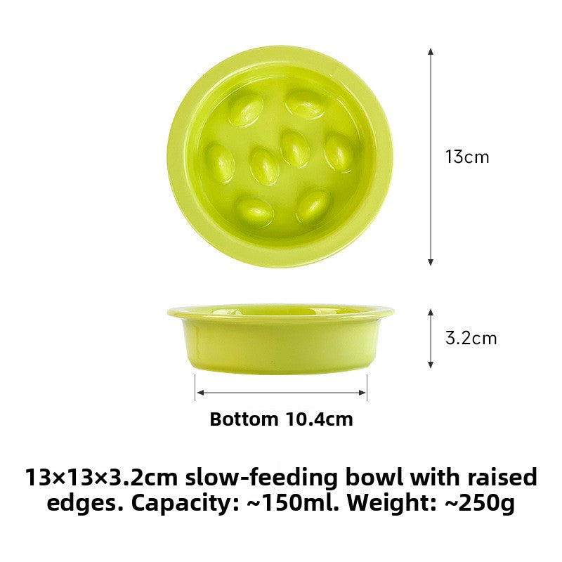 Ceramic Slow Feeder Pet Bowl with Removable Yogurt Box and Non-Slip Base in Seven Colours