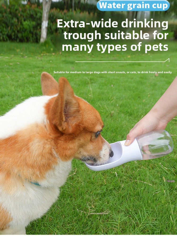 2-in-1 Portable Pet Water Bottle and Food Container for Walks, Leak-Proof Design