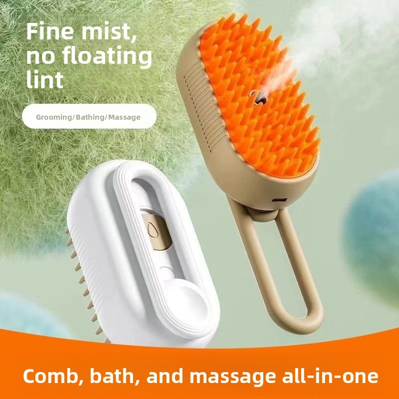Manual Steam Spray Grooming Comb, Water Mist Massage Brush