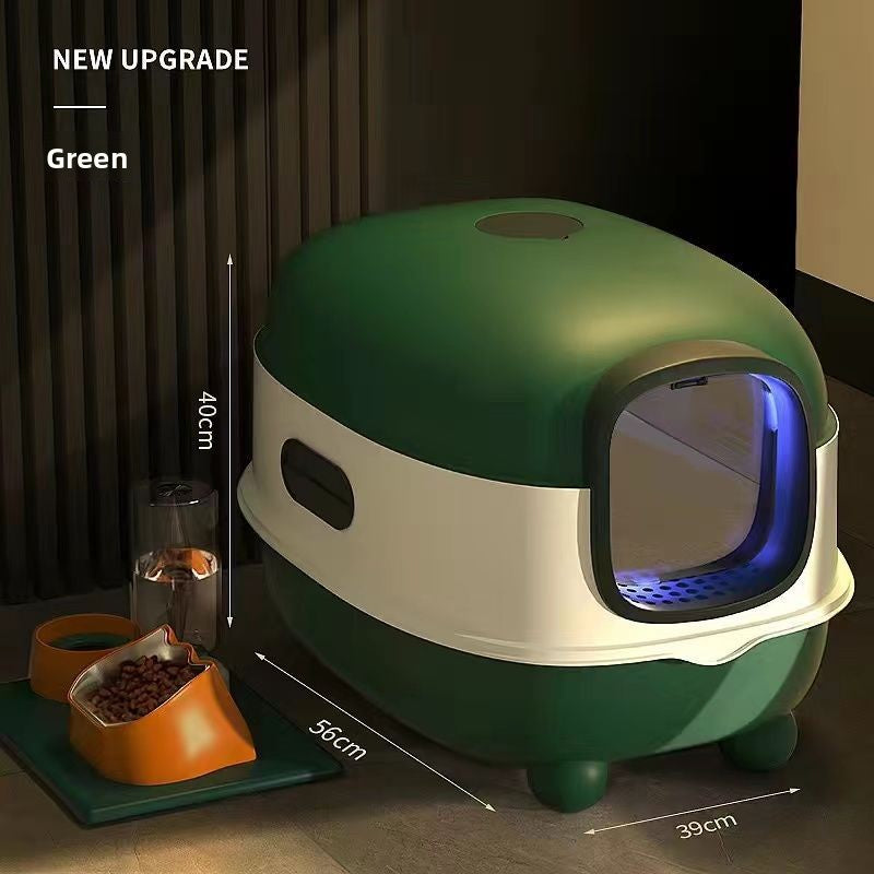 Enclosed Cat Litter Box with Scoop and UV Germicidal Lamp Option