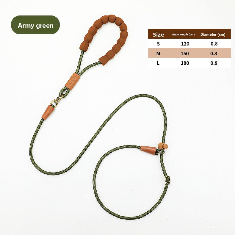 Nylon rope slip lead for dog training, 3 lengths available