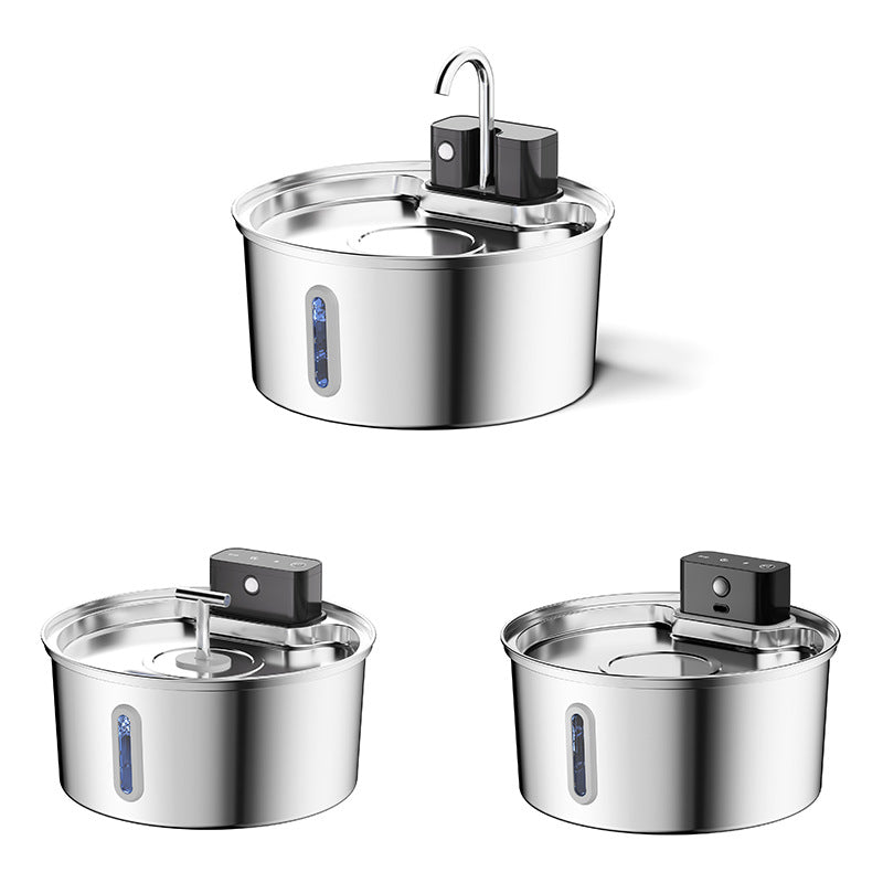 Stainless Steel Wireless Pet Water Dispenser, 3.2L Infrared Fountain with Carbon Filter