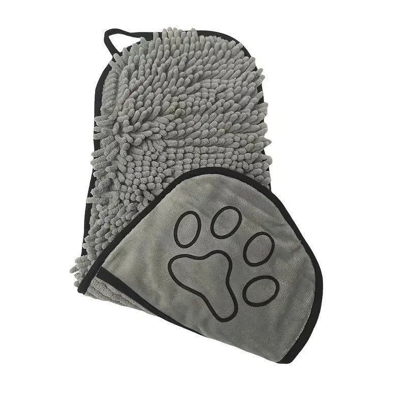Quick-Dry Chenille Dog Bath Towel, Absorbent Microfibre for Pets