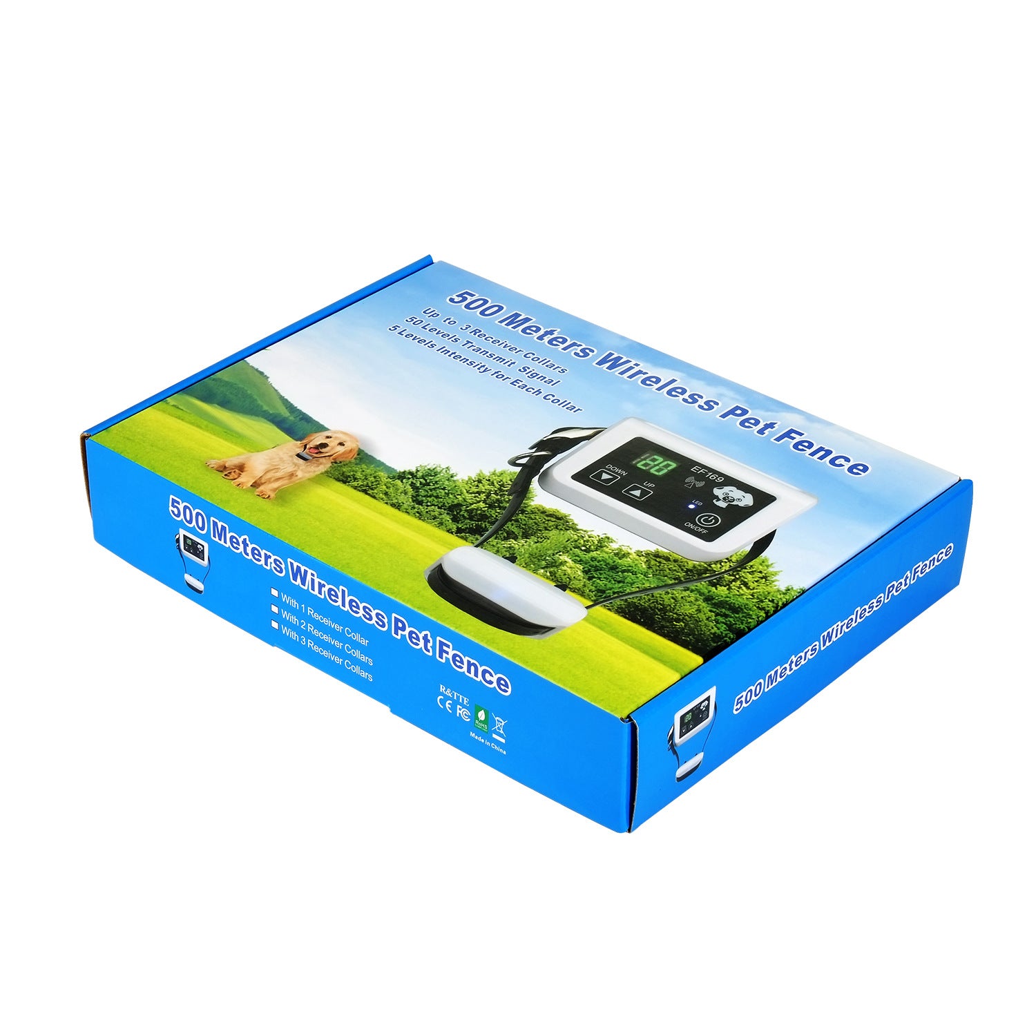 Wireless Dog Fence System with Rechargeable Receiver Collar
