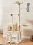 Compact cat climbing frame with hideaway and perches