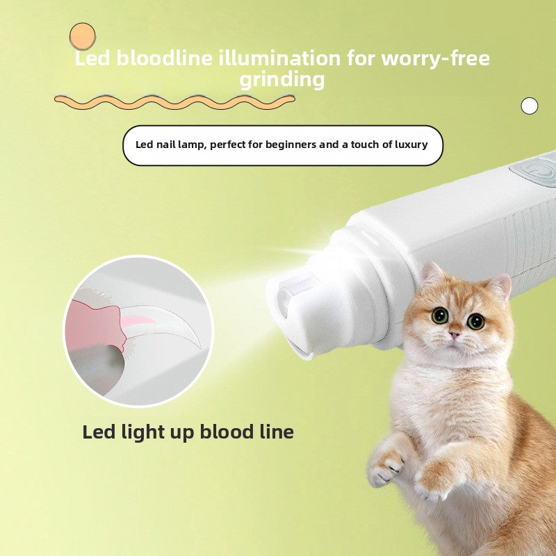 Rechargeable LED Pet Nail Grinder, Low Noise and Vibration