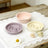 Slanted Ceramic Cat Bowl with Flower Design and Optional Stand for Neck Comfort