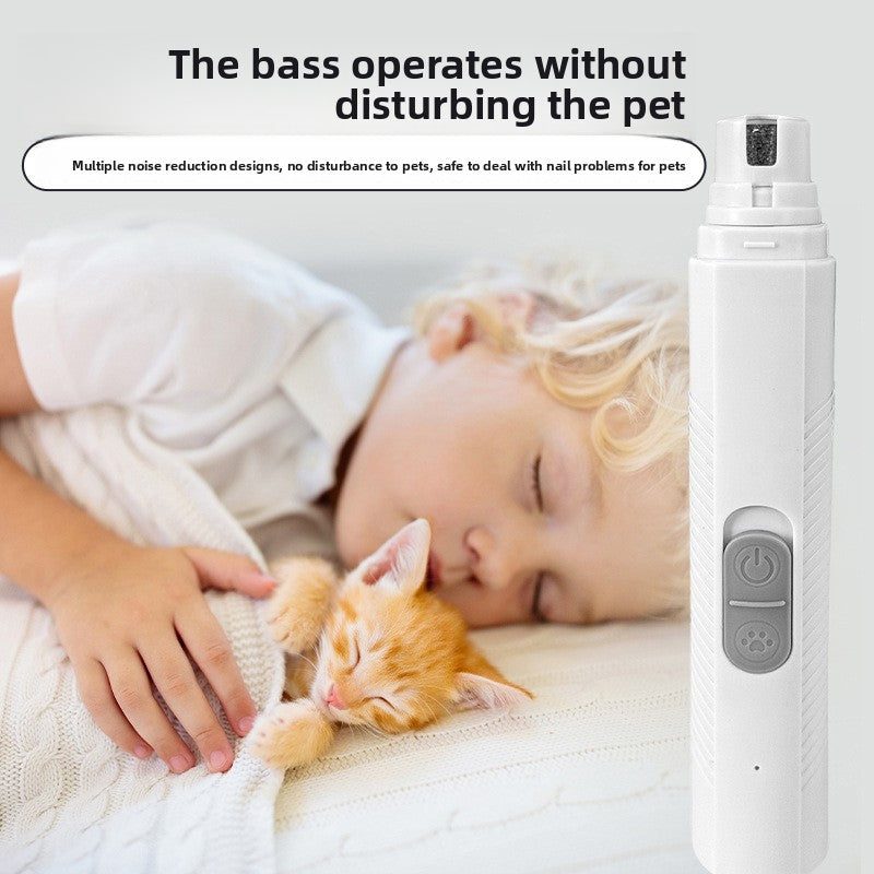Rechargeable LED Pet Nail Grinder, Low Noise and Vibration