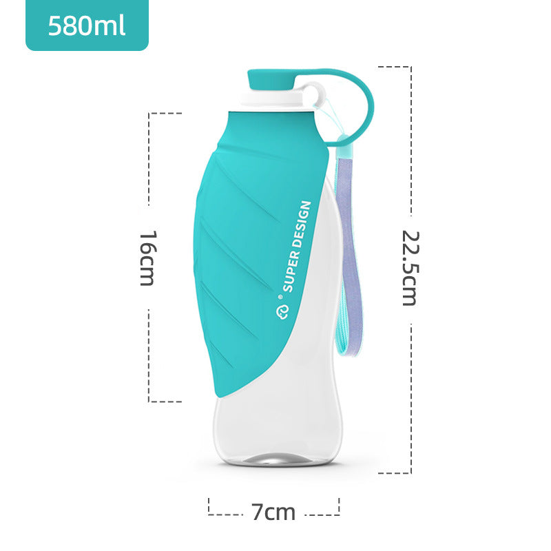 Portable Silicone Pet Water and Feeding Cup with Leak-Proof Leaf Design for Walks