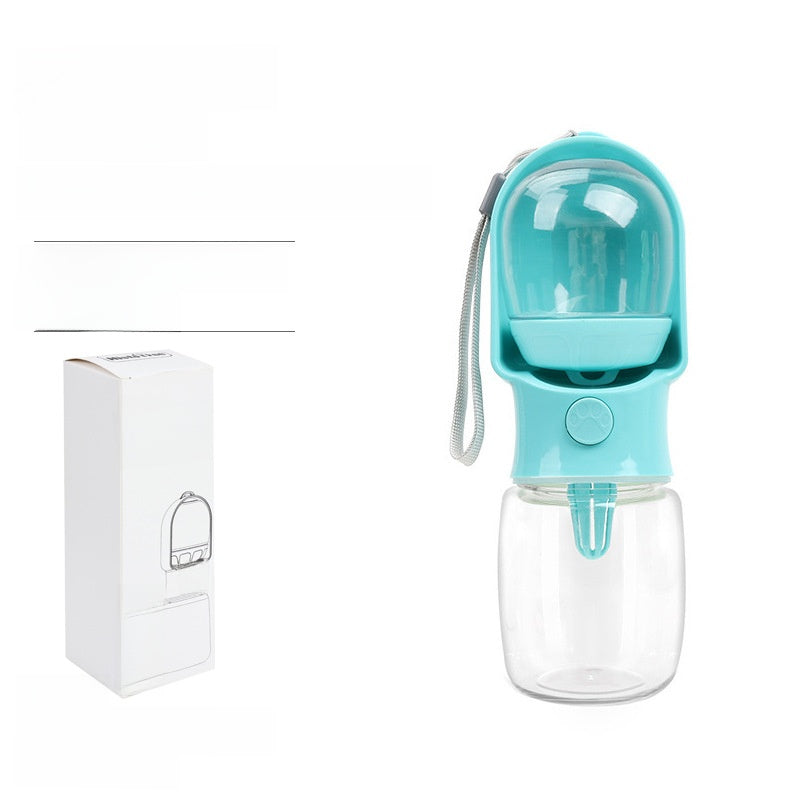Portable Dog Travel Water Bottle with Built-In Food Container and Leak-Proof Lid