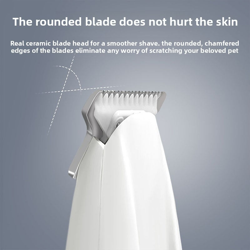IPX5 Waterproof Pet Clipper with Ceramic Blade and LED Light