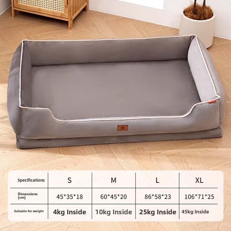 Doghouse Style Pet Sofa with Sponge Cushion, Removable Base